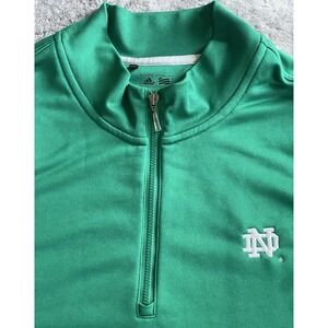NORTH DAKOTA FIGHTING SIOUX ADIDAS CLIMALITE GREEN 1/4 ZIP PULLOVER MENS L - EUC